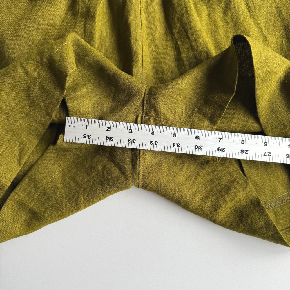 American Giant USA Made EUC Elastic Waist Fir Green Pockets Linen‎ Shorts S - Picture 8 of 8